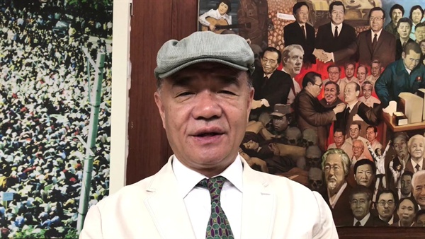  5.18 기념문화센터에서 인터뷰 중인 박남선씨, 그는 5.18 당시 도청 상황실장으로 지만원씨에게 북한군으로 지목되었으나 소송을 통해 승소했다.