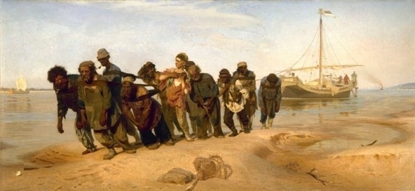 볼가 강의 뱃사람들(일리야 레핀, 1870~1873, 국립 러시아박물관)