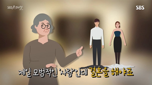  2018년 12월 23일 방송된 < SBS 스페셜 > '결혼은 사양할게요'편 중 한 장면