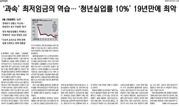 2018년 9월 12일 문화일보 기사