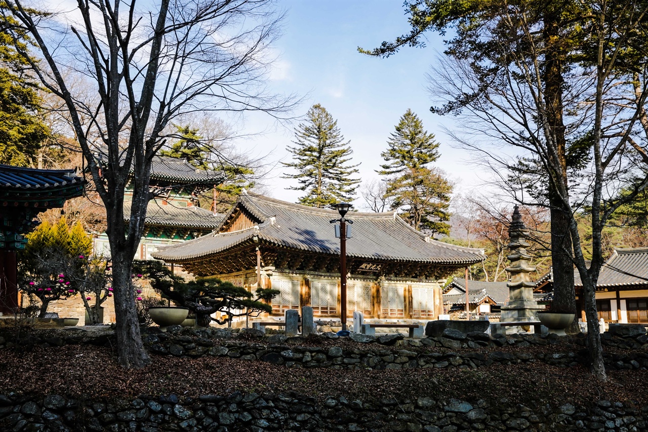 마곡사의 주불전인 대광보전과 대웅보전 