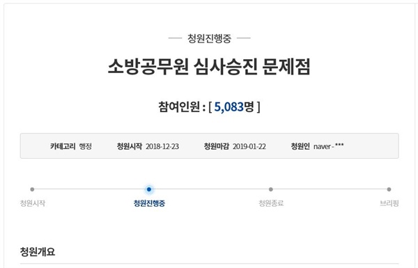 2018년 12월 23일부터 시작한 청원은 현재 5,000명을 넘어서고 있다.