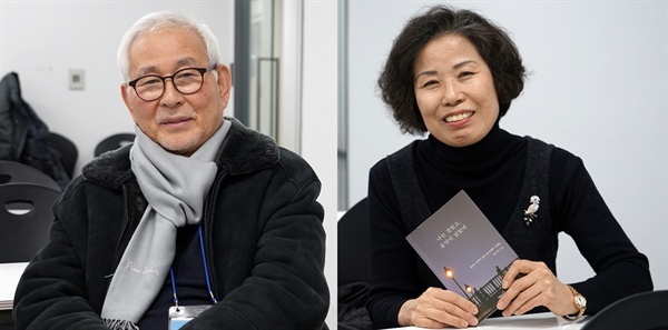 '시니어 꿈꾸는 여행자 과정'을 수강중인 지종윤(69) 참가자와 추미양(60세) 참가자 