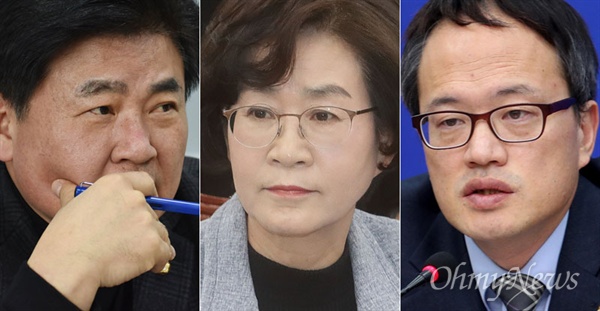 왼쪽부터 민주당 소병훈, 김상희, 박주민 의원. 이 세 의원은 '연동형 비례대표제'의 취지를 반영한 법안을 발의했다. 