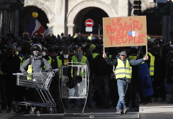 지난 1월 12일 프랑스 노란조끼 9차 시위.