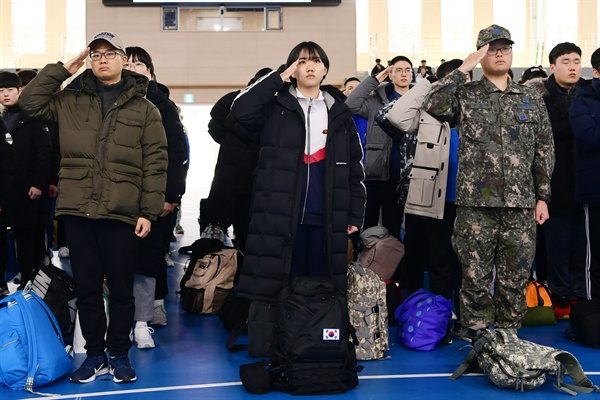 11일 진주 공군교육사령부 기본군사훈련단에서 열린 '부사관 후보생 입영식'.