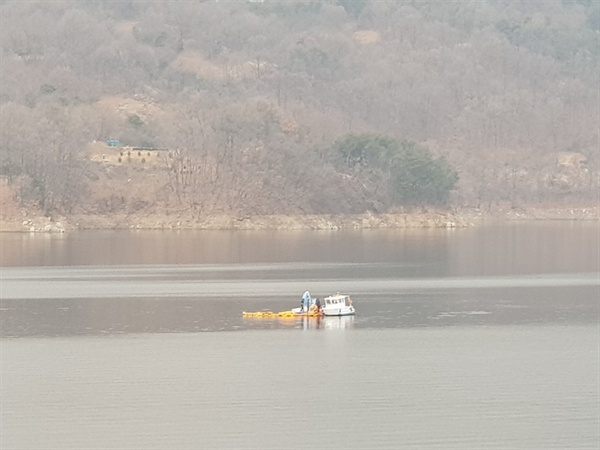 합천댐에 헬기가 추락했다.