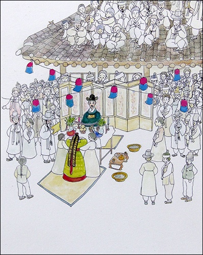 황동진 작가가 그린 《김란사, 왕의 비밀문서를 전하라》 책 속의 삽화 2