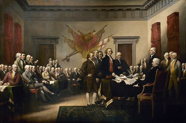 건국의 '아버지' 개념을 언급할 때 주로 사용되는 작화인 John Trumbull 의 'Declaration of Independence'
