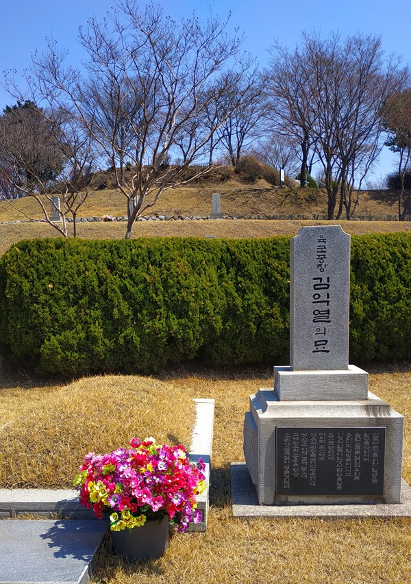 김익렬 장군의 묘 장군제1묘역에 안장되어 있는 김익렬은 제주 4.3 당시 9연대장으로 무장대 김달삼과 협상에 나서 평화적 해결을 위해 노력하였으나, 미 군정장관 딘에 의해 해임된다.   