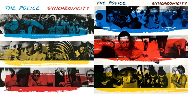  록그룹 폴리스(The Police)의 1983년 음반 Synchronicity 표지.  당시 여러 종류의 디자인으로 출시된 바 있다.