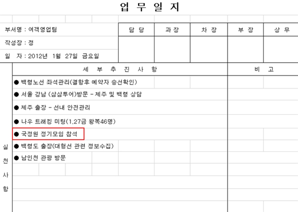  청해진해운이 국정원과 '정기적으로' 모임을 갖는 회사로 비친다.