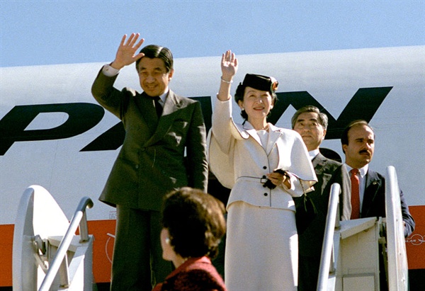 왕세자 시절인 1987년에 미국을 방문하는 아키히토. 