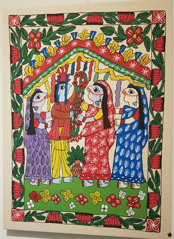 신비하게만 보이는 네팔민화는 네팔 원주민 여인들이 그린 그림이다.