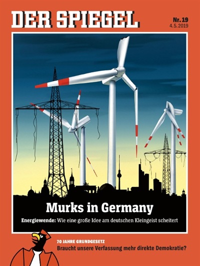 독일 유력 시사주간지인 ‘슈피겔’은 지난 5월 4일 ‘독일의 대실수(Murks In Germany)’란 표제 기사에서 독일 메르켈 총리의 ‘에너지전환(Energiewende)’ 정책이 실패할 위기에 처했다고 보도했다.
