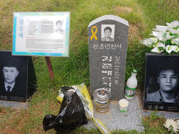 망월동 구묘역에 잠든 김준배 열사 묘역


