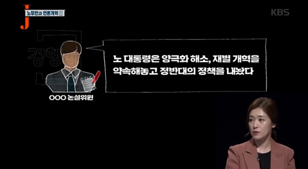 26일 방송된 KBS <저널리즘 토크쇼J> '언론은 노무현을 어떻게 공격했나' 