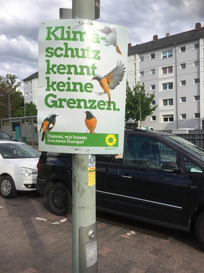 독일 거리의 녹색당 선거 포스터.