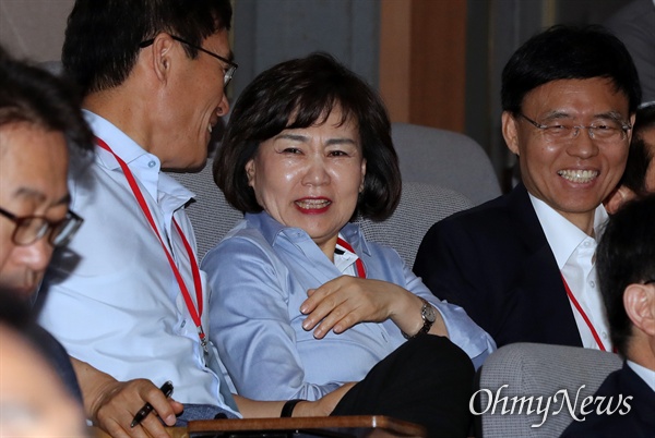 자유한국당 김순례 의원. 사진은 지난 5월 31일 오후 충남 천안시 우정공무원연수원에서 열린 국회의원·당협위원장 연석회의에 참석하고 있는 모습. 