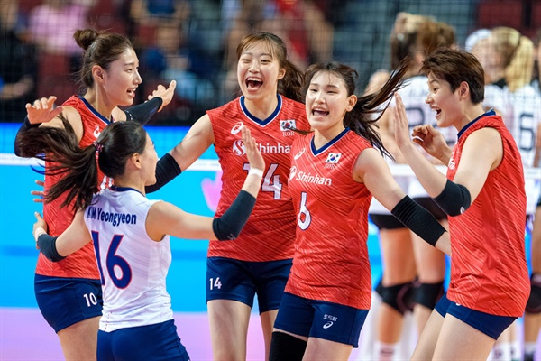  한국 여자배구 대표팀, 2019 VNL 3주차 미국 대회 경기 모습 (2019.6.7)
