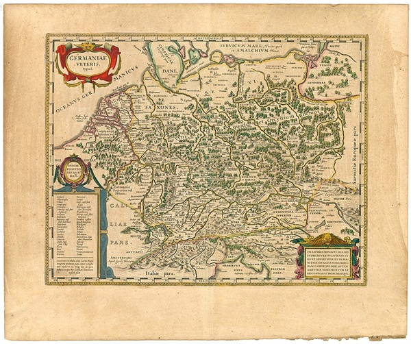타키투스의 게르마니아를 바탕으로 그린 지도, 1645년 