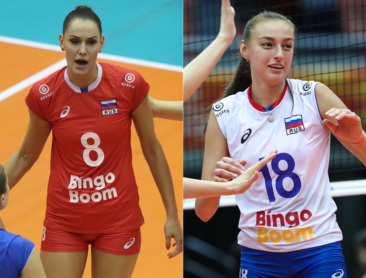  러시아 여자배구 '공수 핵심'... 곤차로바(194cm·왼쪽)와 파루베츠(183cm)