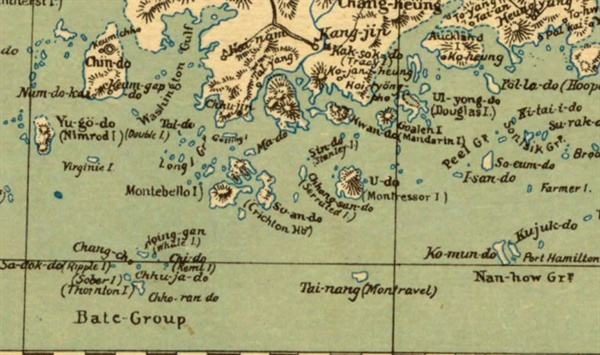 1895년 미국 군사정보국 발간 지도 속 남해.