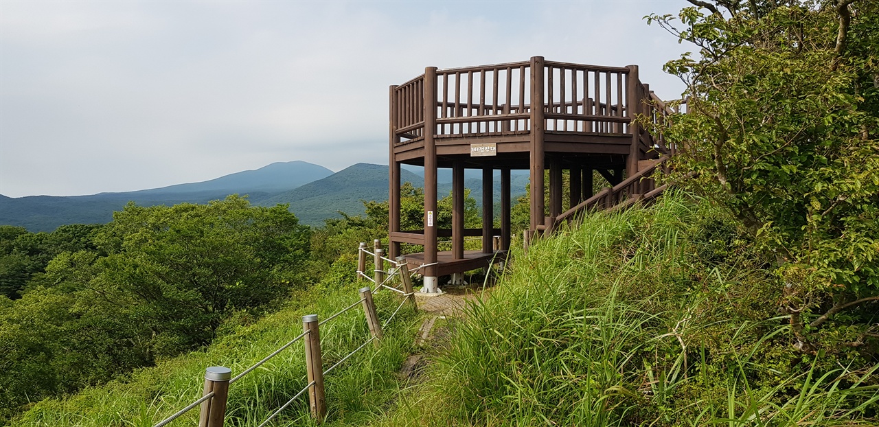 절물오름 제1전망대 능선에 전망대가 있다. 사방이 잘 보인다. 시야가 시원하다. 