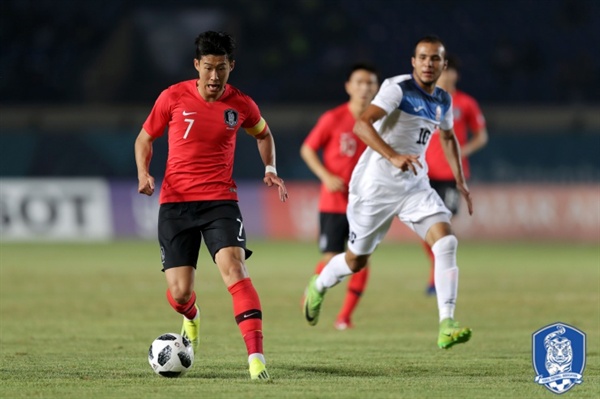 아시안게임 한국-키르기스스탄 지난 2018년 8월 펼쳐진 자카르타-팔렘방 아시안게임 조별리그 3차전 키르기스스탄과의 경기