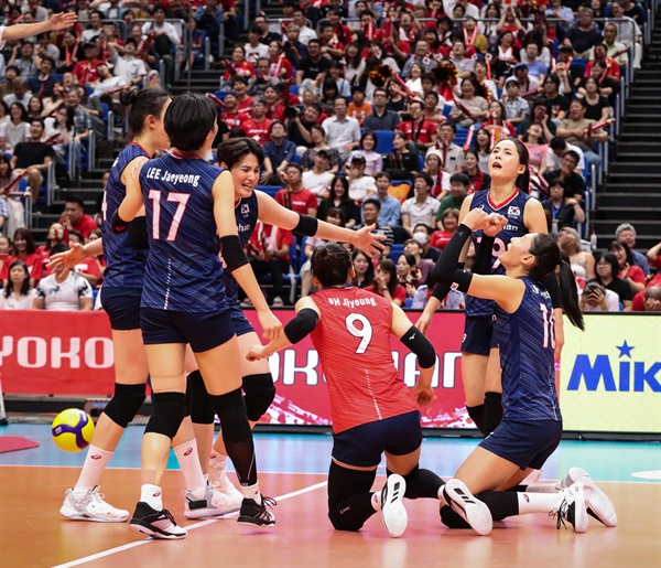  '너무 간절했던 한일전 승리'... 한국 여자배구 대표팀, 2019 월드컵 대회 경기 모습 (2019.9.16)