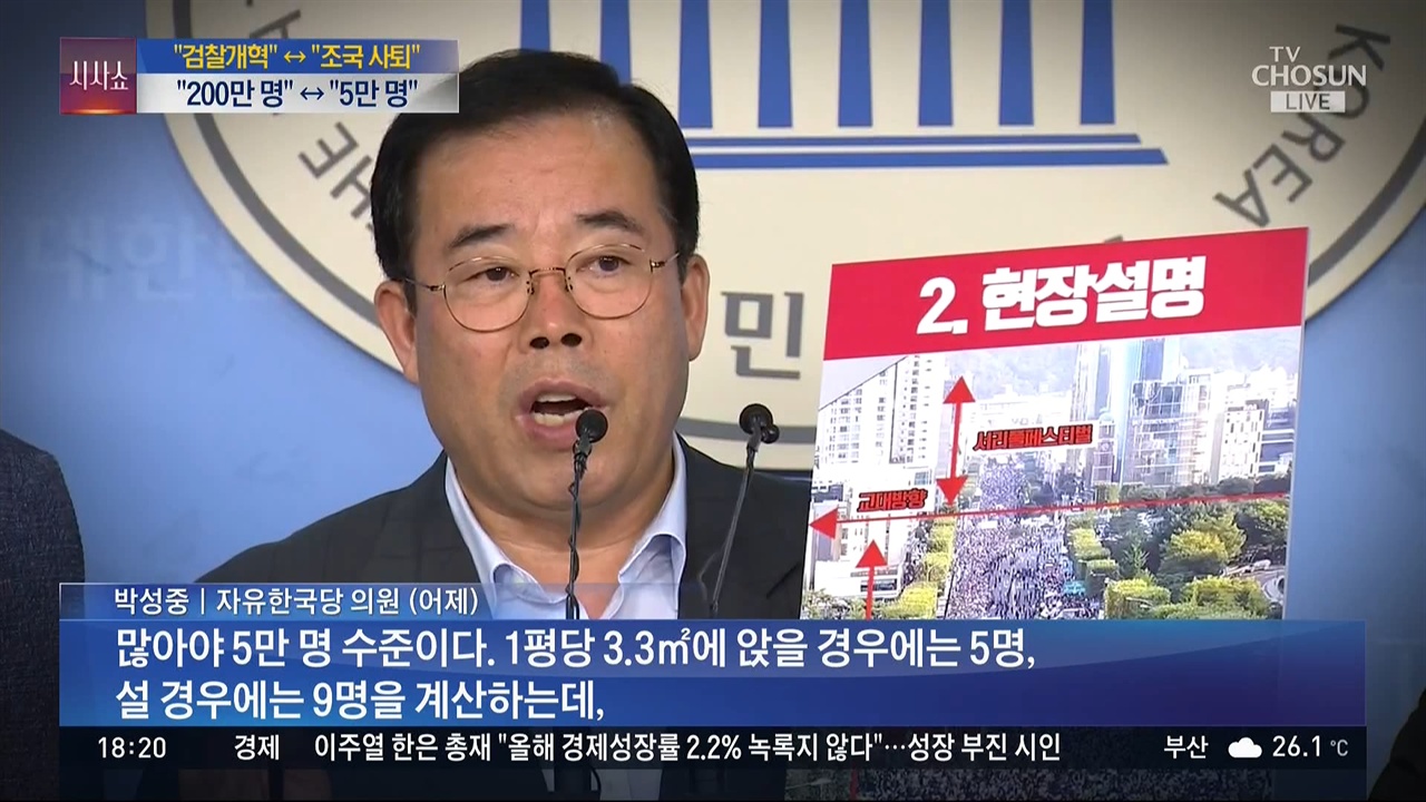 자유한국당 박성중 의원의 추정법을 사실인 듯 방송한 TV조선 <이것이 정치다>(9/30)