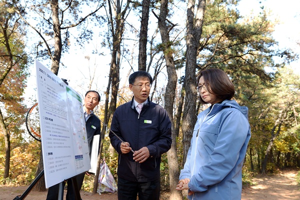 은수미 성남시장, 공원일몰제 매입대상지 중 한 곳인  대원공원 현장 방문 브리핑