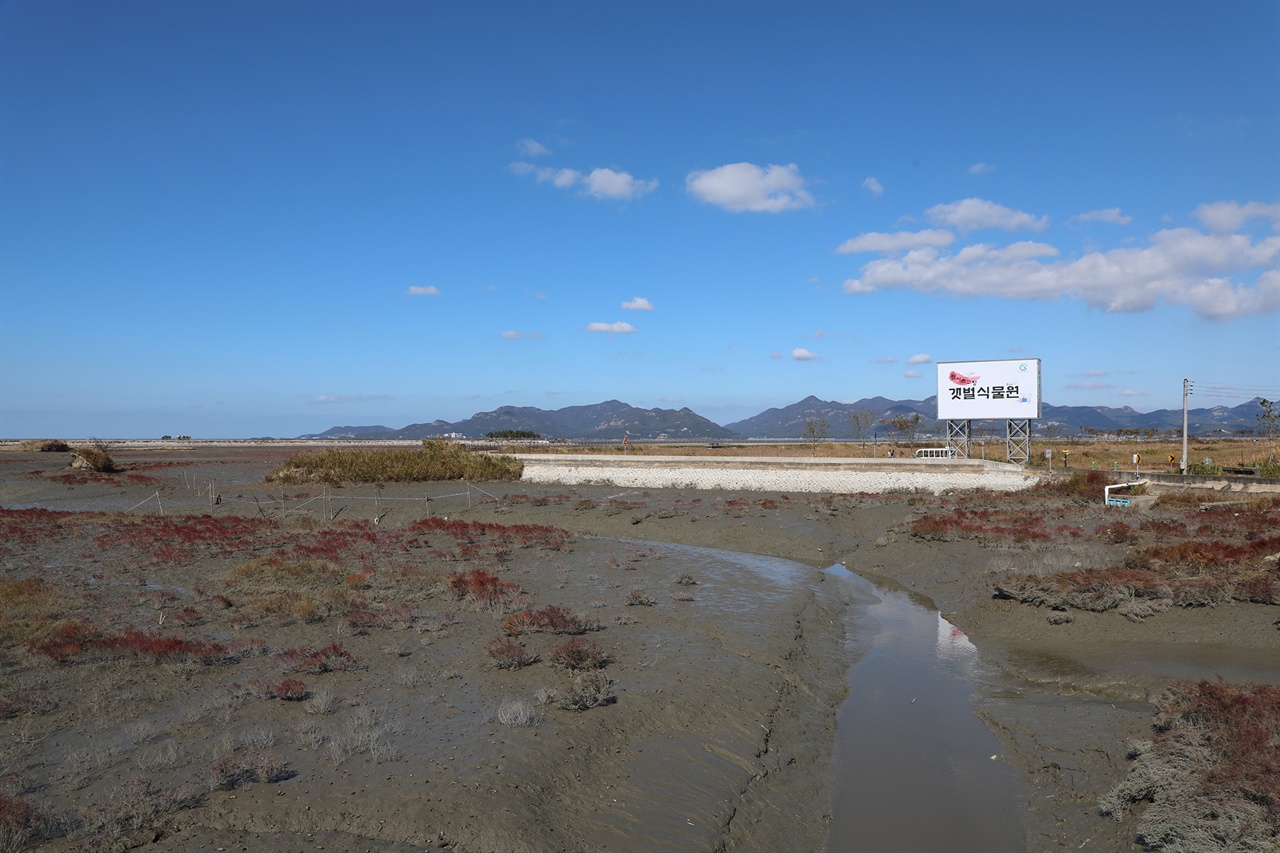 전북 고창군 심원면 두어리 해변의 폐 양식장이 갯벌로 복원되고 있다