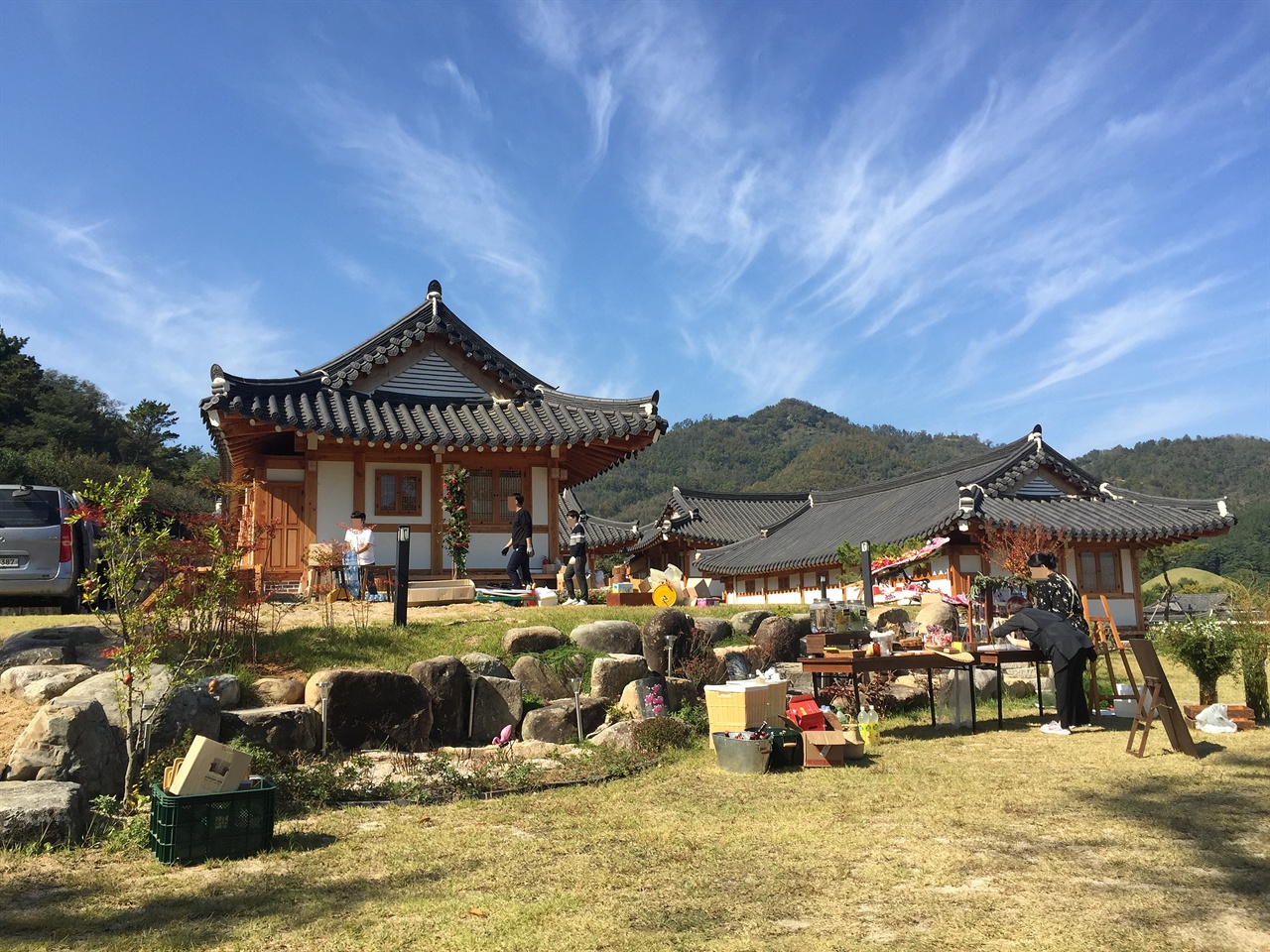 경주 선도산 자락에 있는 '연애의 맛' 촬영지인 한옥 펜션 모습