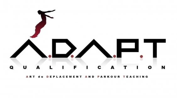  국제 공인 파쿠르 코치 자격 A.D.A.P.T 로고.