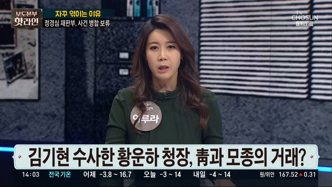 자유한국당 주장 그대로 전달한 이루라 씨 TV조선 <보도본부 핫라인>(11/27)