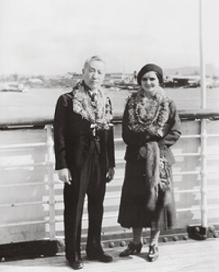 뉴욕에서 결혼식을 마친 후 하와이로 돌아온 이승만 프란체스카 부부(1934.).
