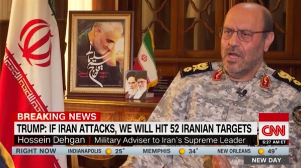 이란 최고지도자 군사 수석보좌관 호세인 데흐건의 CNN 인터뷰 갈무리.