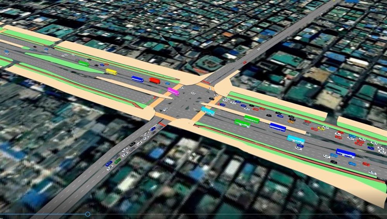 대중교통과-성남 산성대로 S-BRT 시범사업 구간 모식도(시뮬레이션) 