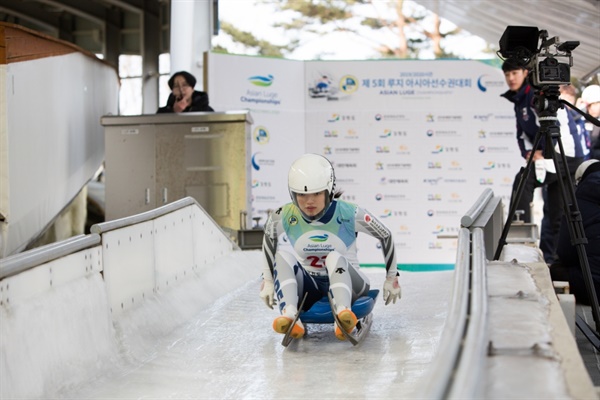  지난달 21일 올림픽 슬라이딩 센터에서 열린 루지 아시아선수권대회.