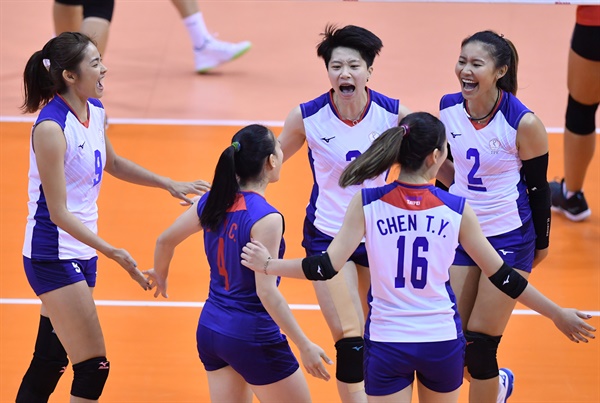 대만 여자배구 대표팀 경기 모습... 도쿄 올림픽 아시아 예선전 (2020.1.7)
