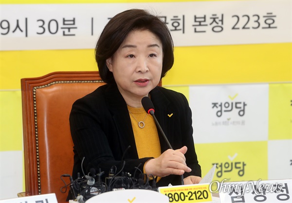 심상정 정의당 대표가 지난 15일 오전 서울 여의도 국회에서 주거-부동산 총선공약을 발표하고 있다.