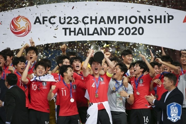 한국 올림픽대표팀 김학범 감독이 이끄는 한국 23세 이하 축구 대표팀은 2020 아시아축구연맹(AFC) U-23 챔피언십에서 우승을 차지했다.
