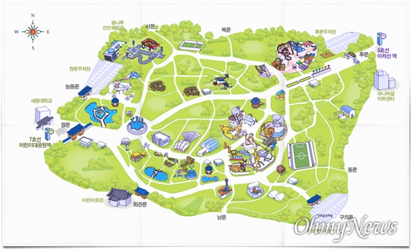 서울어린이대공원 지도.