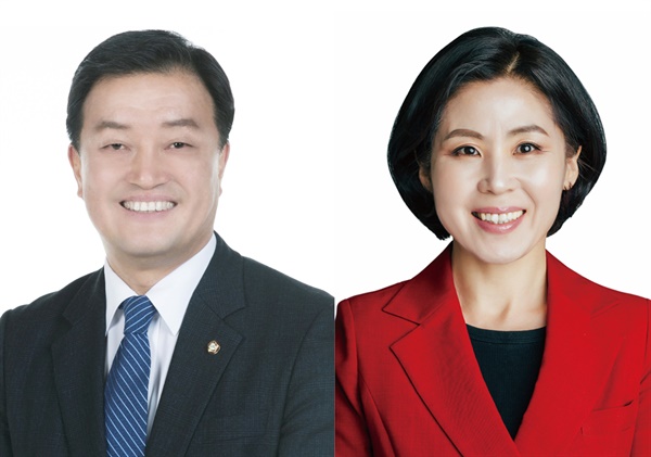 4.15총선에 출마한 윤준호(왼쪽) 더불어민주당 후보, 김미애 미래통합당 후보