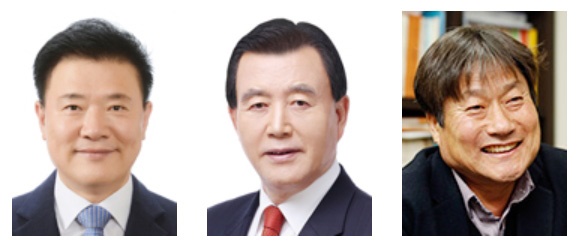 왼쪽부터 김학민, 홍문표, 김영호 후보. 