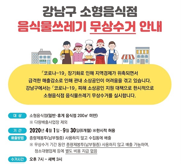  음식물쓰레기 무상수거 안내문