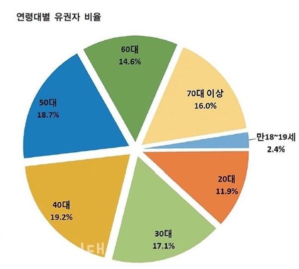 연령대별 유권자 비율