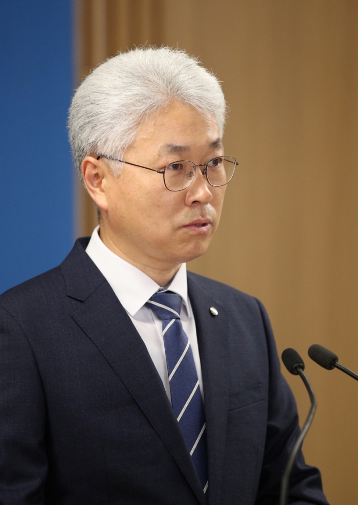 박양수 한국은행 경제통계국장이 23일 서울 중구 한국은행에서 열린 2020년 1/4분기 실질 국내총생산 설명회에서 발표하고 있다.