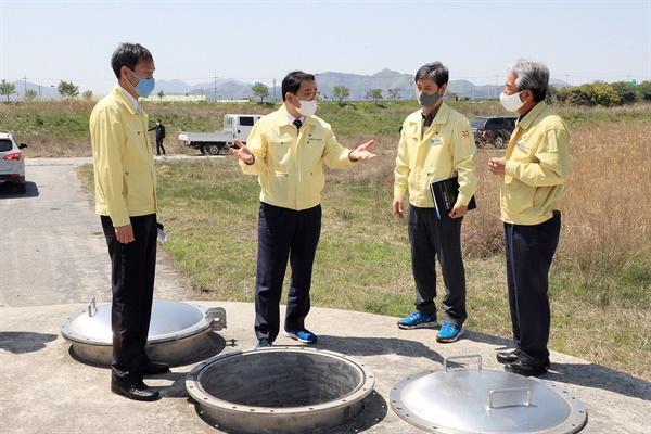  허성무 창원시장, 대산정수장 강변여과수 취수정 공사현장 점검.